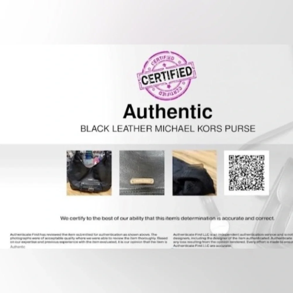 MICHAEL KORS Black Leather Bag with Certificate of Authenticity